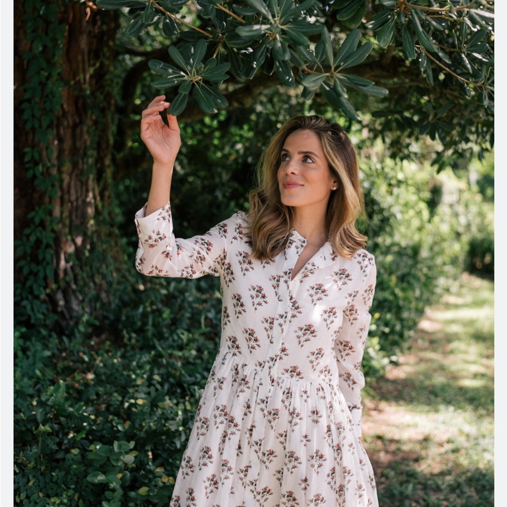 Brock collection shirtdress Floral White Maxi Dress 6 - Picture 2 of 7